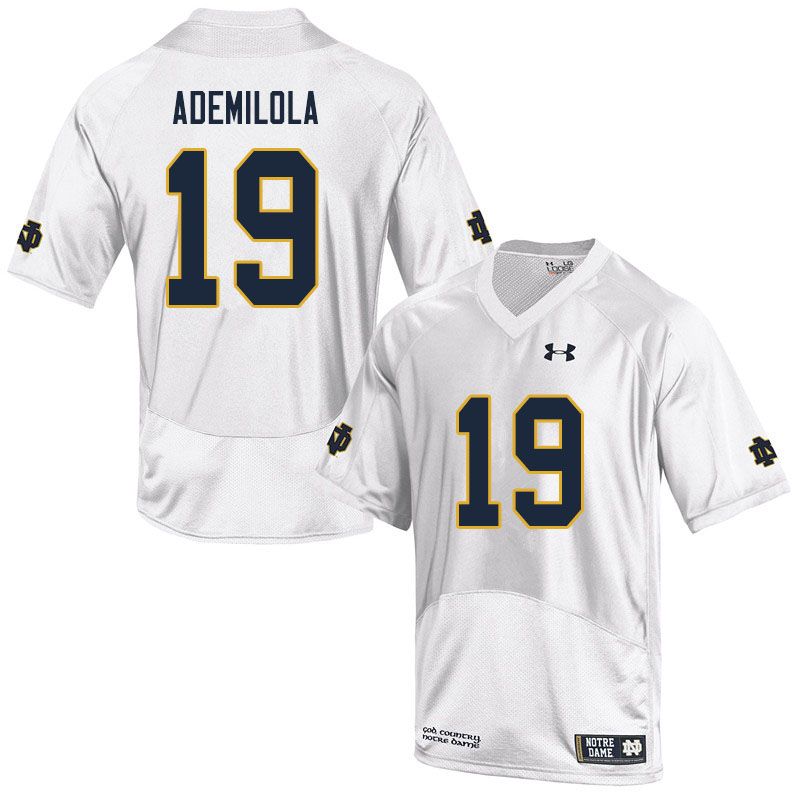 Men #19 Justin Ademilola Notre Dame Fighting Irish College Football Jerseys Sale-White